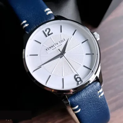 Kenneth Cole White Dial Leather Strap Men's Watch 